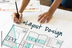 E-book layout design draft graphic